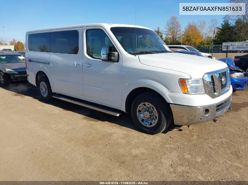 5BZAF0AAXFN851633 2015 Nissan Nv Passenger Nv3500 Hd Sl V8