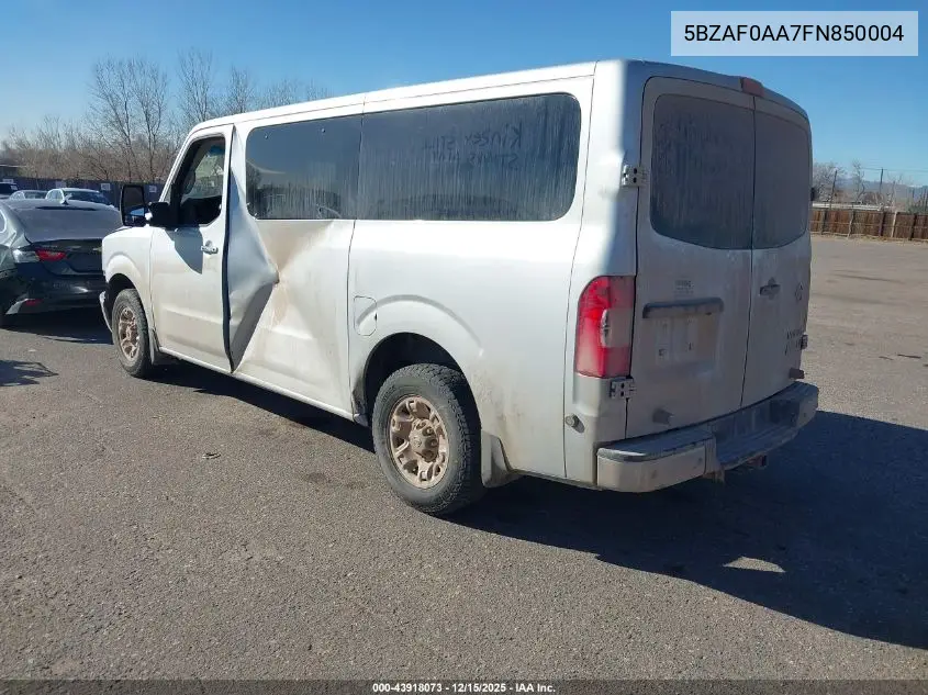 5BZAF0AA7FN850004 2015 Nissan Nv Passenger Nv3500 Hd Sv V8