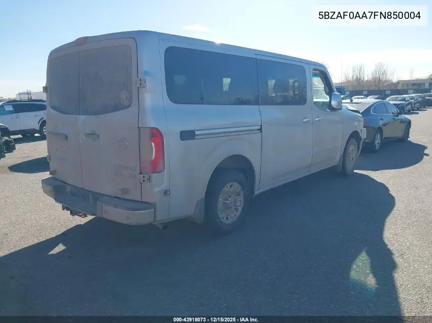 5BZAF0AA7FN850004 2015 Nissan Nv Passenger Nv3500 Hd Sv V8