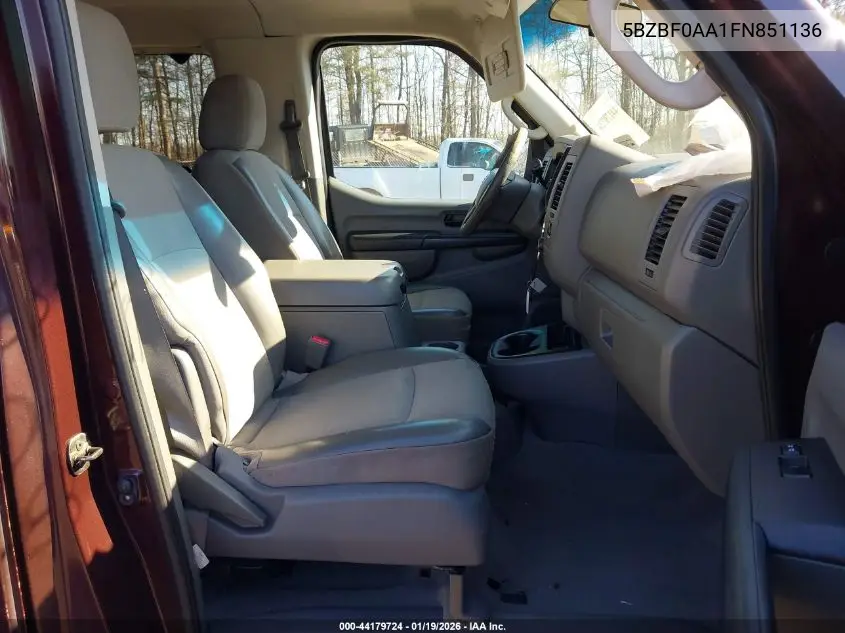 5BZBF0AA1FN851136 2015 Nissan Nv Passenger Nv3500 Hd Sv V6