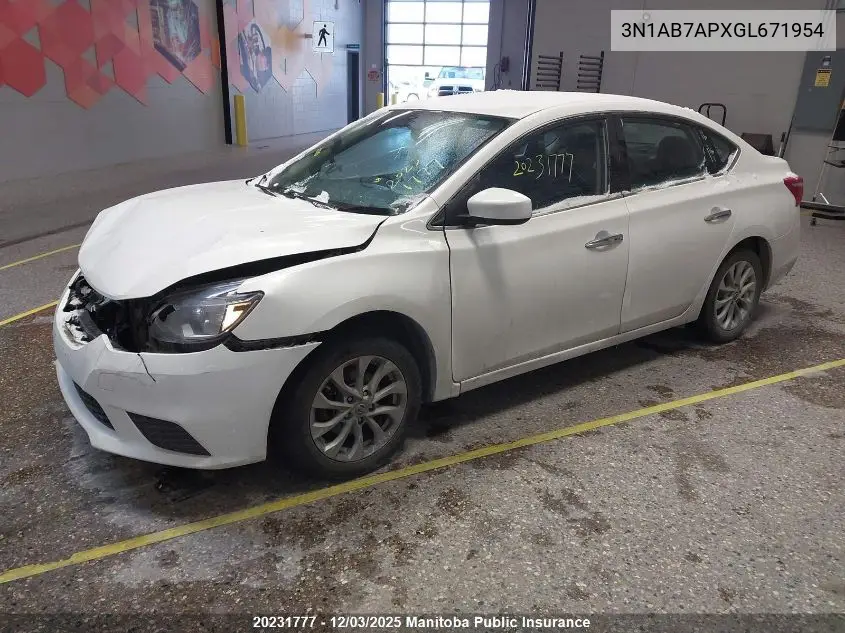 3N1AB7APXGL671954 2016 Nissan Sentra 1.8 Sv