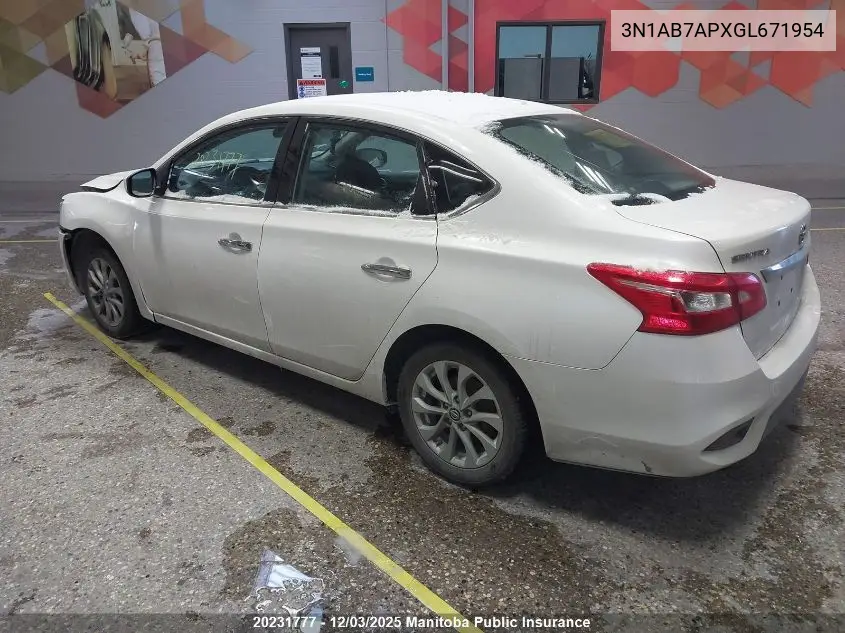 3N1AB7APXGL671954 2016 Nissan Sentra 1.8 Sv