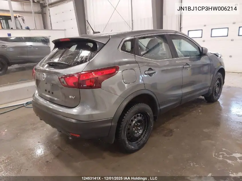 JN1BJ1CP3HW006214 2017 Nissan Qashqai S 4Dr2Wd