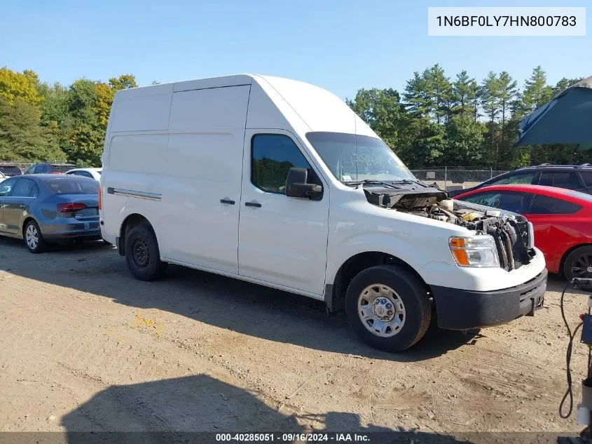 1N6BF0LY7HN800783 2017 Nissan Nv Cargo Nv2500 Hd Sv V6