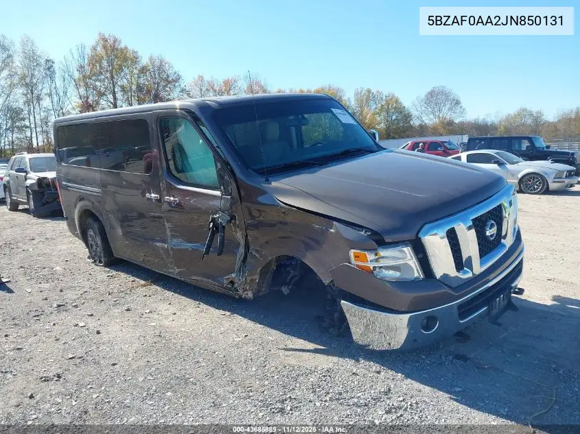 5BZAF0AA2JN850131 2018 Nissan Nv Passenger Nv3500 Hd Sl V8