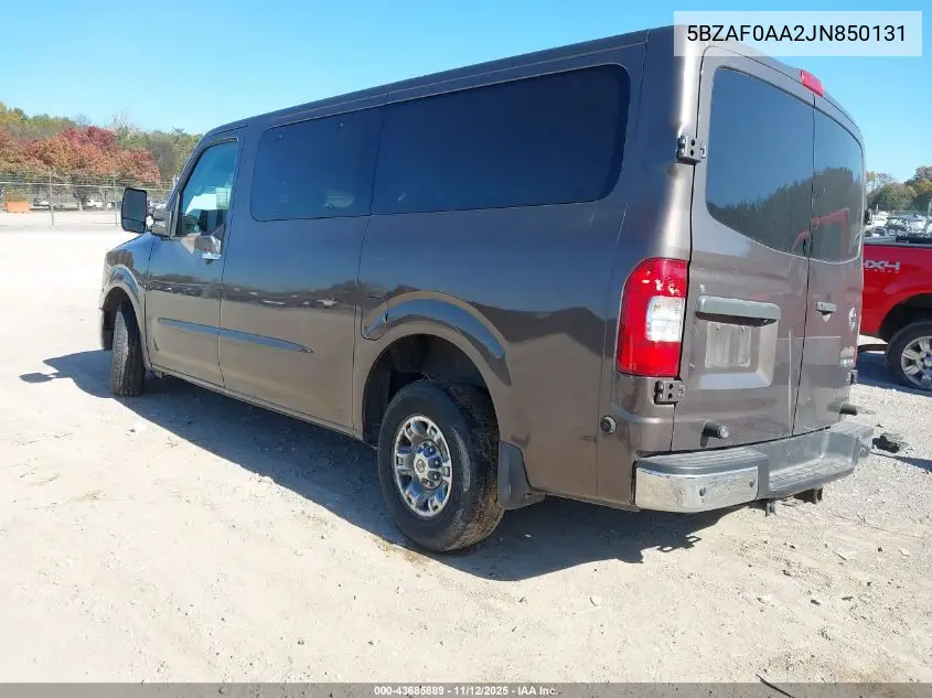 5BZAF0AA2JN850131 2018 Nissan Nv Passenger Nv3500 Hd Sl V8