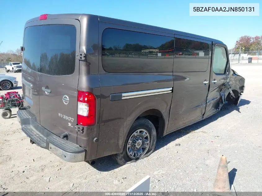 5BZAF0AA2JN850131 2018 Nissan Nv Passenger Nv3500 Hd Sl V8