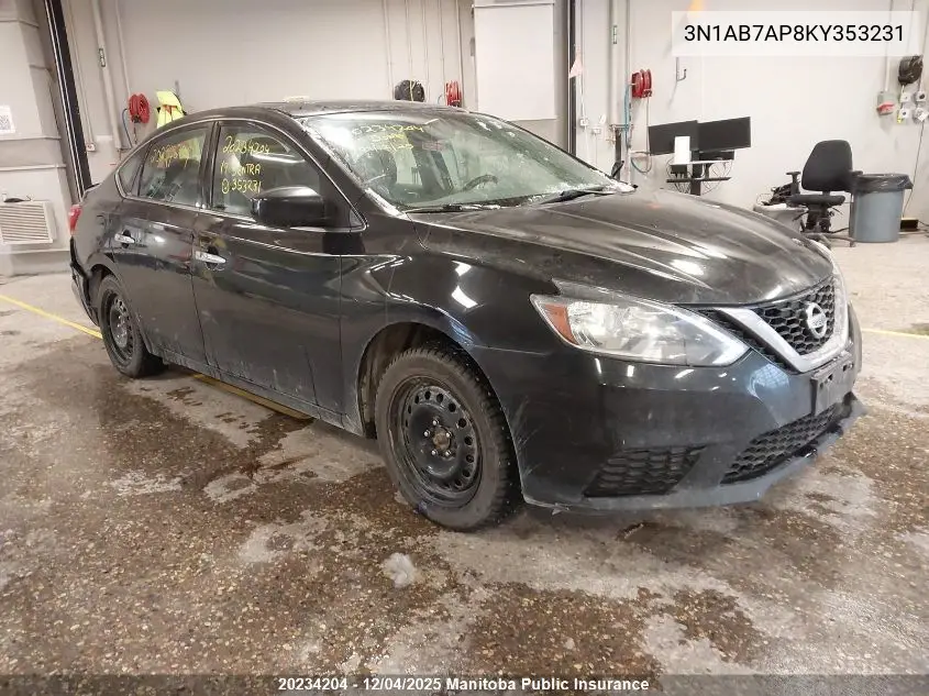 3N1AB7AP8KY353231 2019 Nissan Sentra 1.8 S