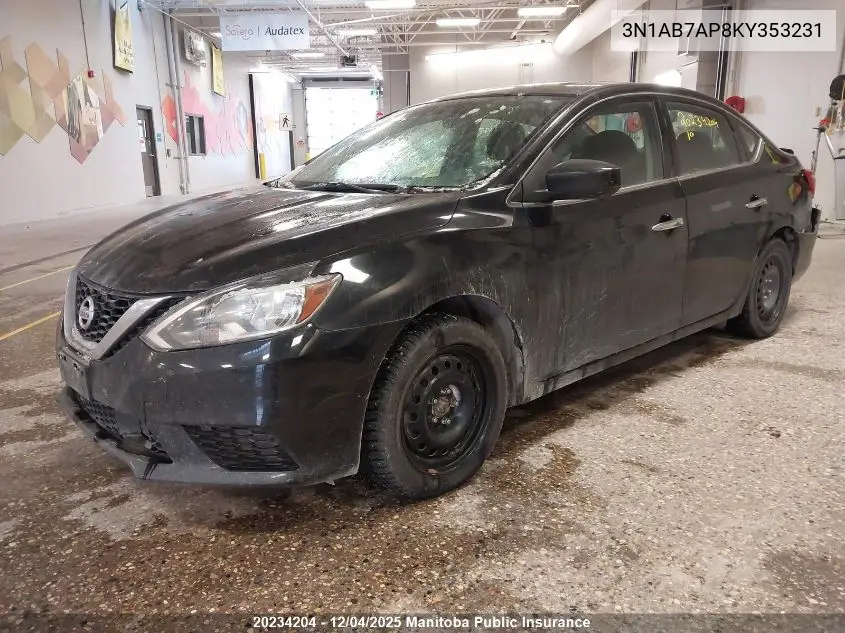 3N1AB7AP8KY353231 2019 Nissan Sentra 1.8 S