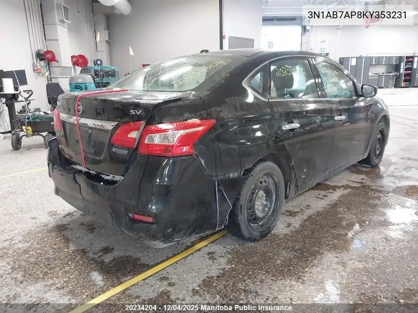 3N1AB7AP8KY353231 2019 Nissan Sentra 1.8 S