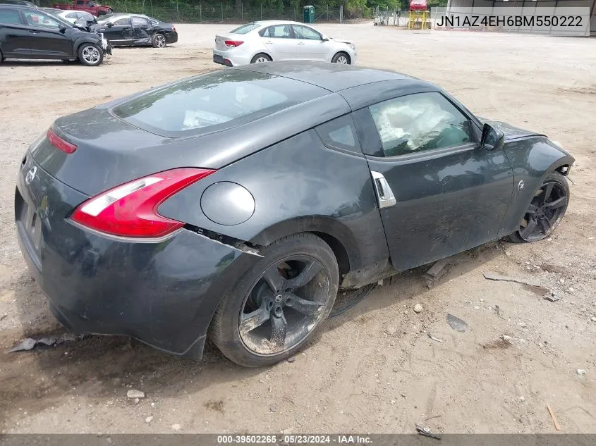 2011 Nissan 370Z VIN: JN1AZ4EH6BM550222 Lot: 39502265