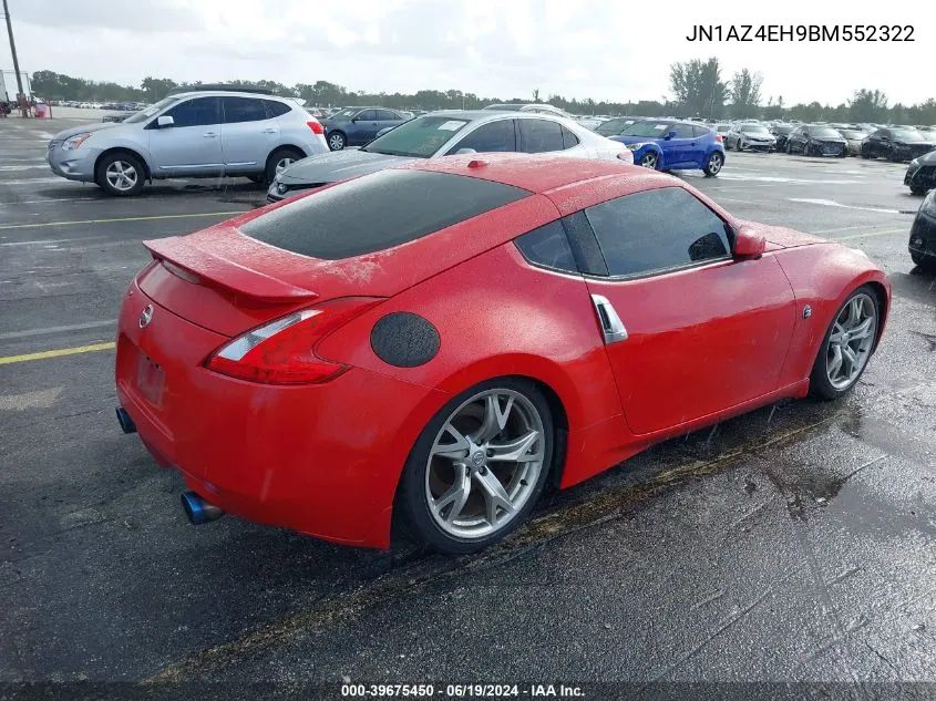 2011 Nissan 370Z Touring VIN: JN1AZ4EH9BM552322 Lot: 39675450