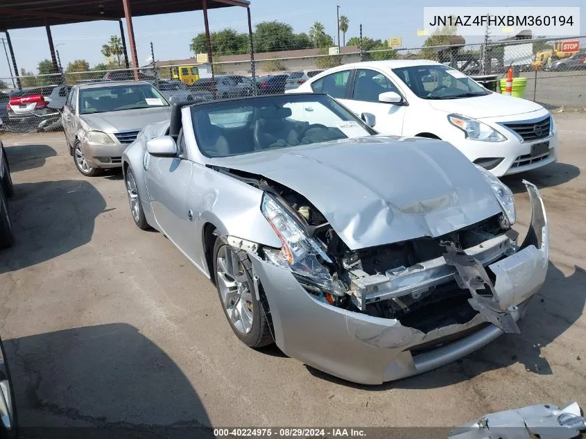 2011 Nissan 370Z Touring VIN: JN1AZ4FHXBM360194 Lot: 40224975