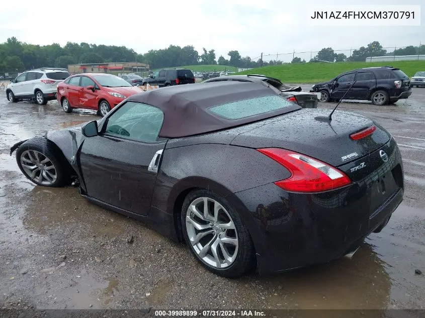 2012 Nissan 370Z Touring VIN: JN1AZ4FHXCM370791 Lot: 39989899