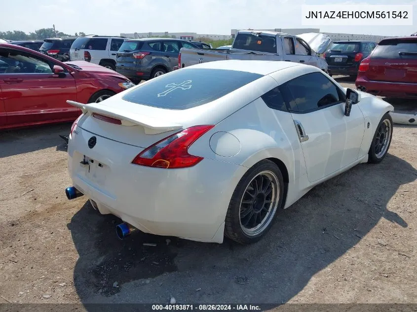 2012 Nissan 370Z VIN: JN1AZ4EH0CM561542 Lot: 40193871