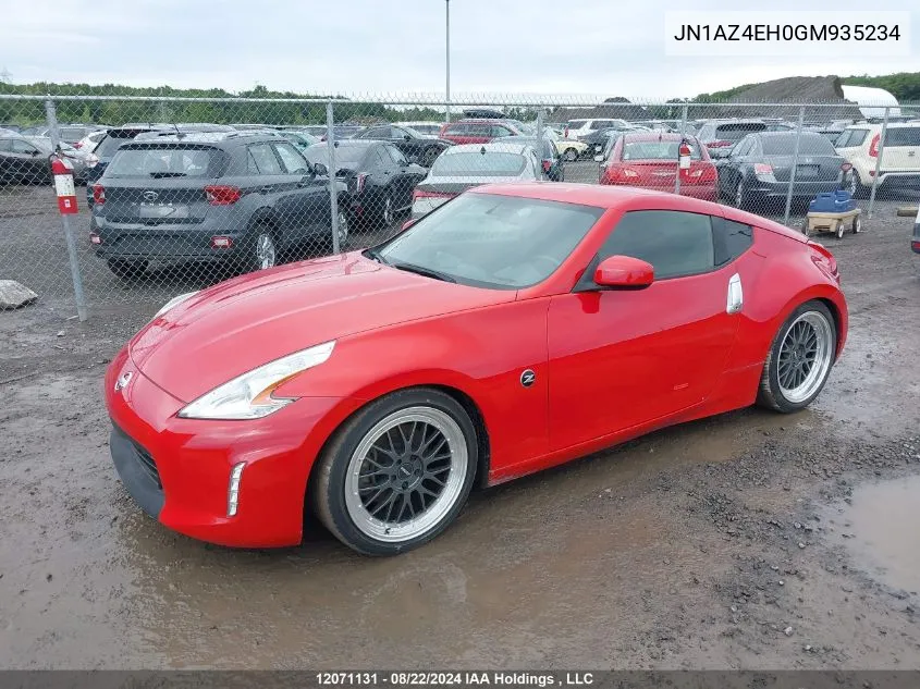 2016 Nissan 370Z Tour/Spt/Tech/Nismo/Tech VIN: JN1AZ4EH0GM935234 Lot: 12071131