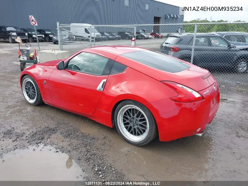 2016 Nissan 370Z Tour/Spt/Tech/Nismo/Tech VIN: JN1AZ4EH0GM935234 Lot: 12071131