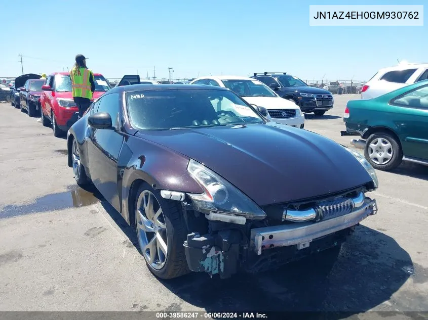 2016 Nissan 370Z VIN: JN1AZ4EH0GM930762 Lot: 39586247