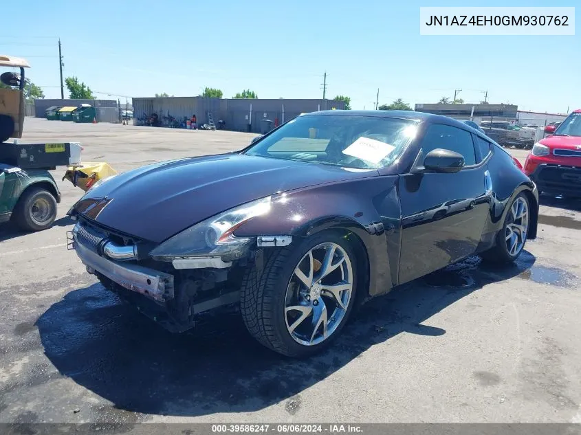 2016 Nissan 370Z VIN: JN1AZ4EH0GM930762 Lot: 39586247