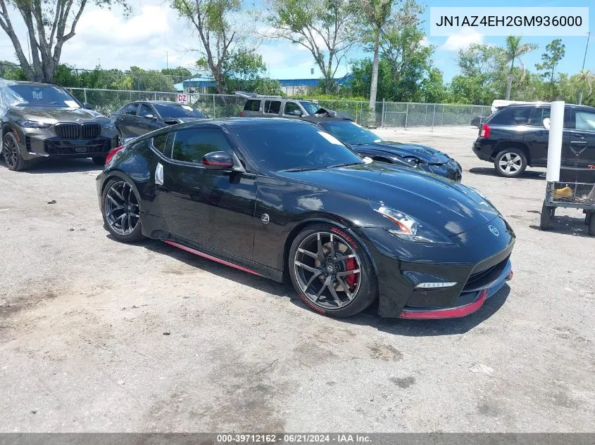 2016 Nissan 370Z Nismo Tech VIN: JN1AZ4EH2GM936000 Lot: 39712162