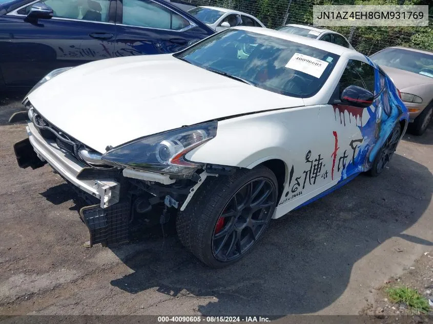 2016 Nissan 370Z Nismo Tech VIN: JN1AZ4EH8GM931769 Lot: 40090605