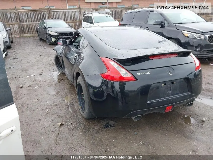 2017 Nissan 370Z VIN: JN1AZ4EHXHM950244 Lot: 11981357