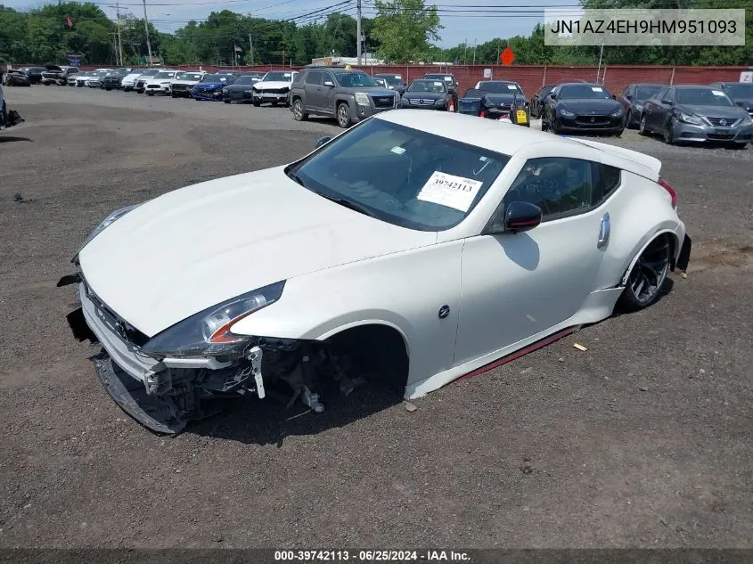 2017 Nissan 370Z Nismo Tech VIN: JN1AZ4EH9HM951093 Lot: 39742113