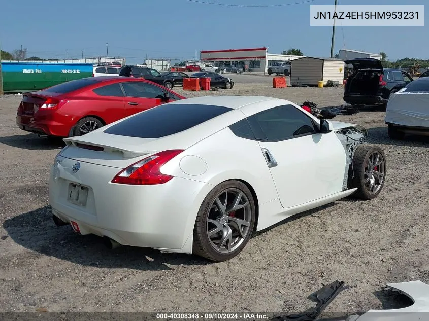 2017 Nissan 370Z Tour/Spt/Tech/Nismo/Tech VIN: JN1AZ4EH5HM953231 Lot: 40308348