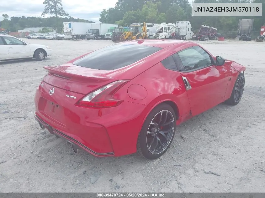 2018 Nissan 370Z Nismo Tech VIN: JN1AZ4EH3JM570118 Lot: 39470724