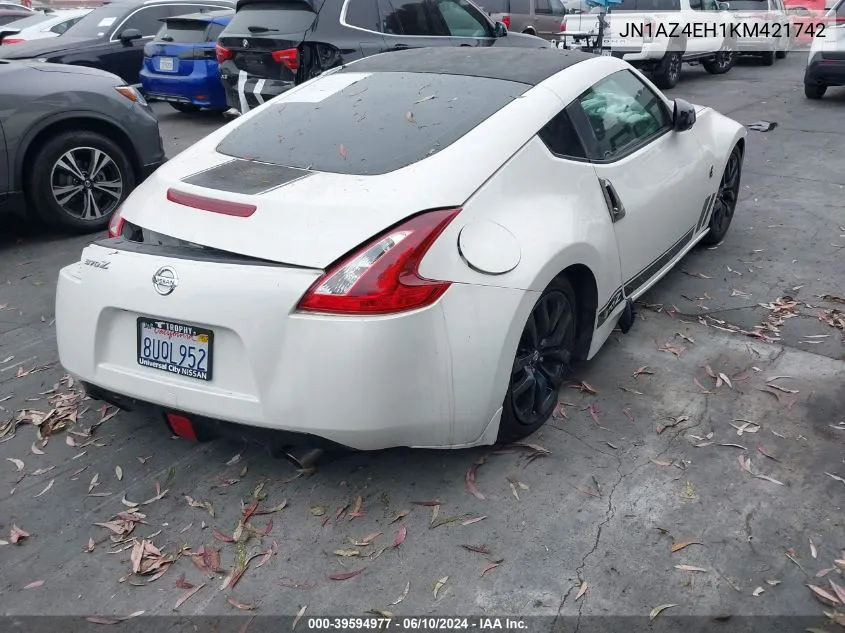 2019 Nissan 370Z VIN: JN1AZ4EH1KM421742 Lot: 39594977