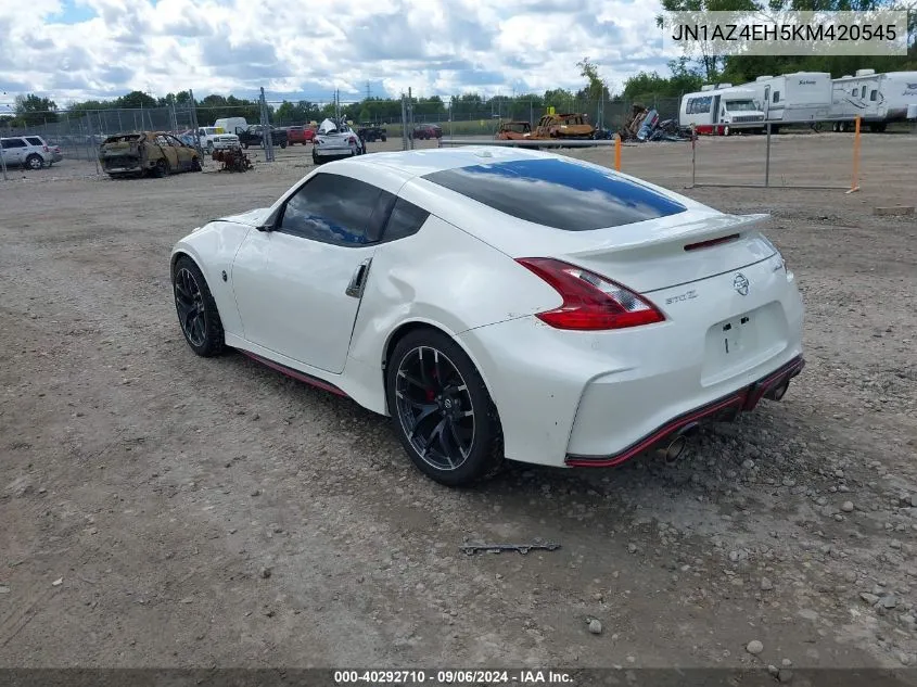 2019 Nissan 370Z Nismo VIN: JN1AZ4EH5KM420545 Lot: 40292710