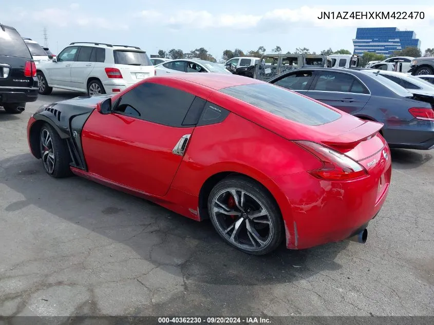 2019 Nissan 370Z Sport VIN: JN1AZ4EHXKM422470 Lot: 40362230