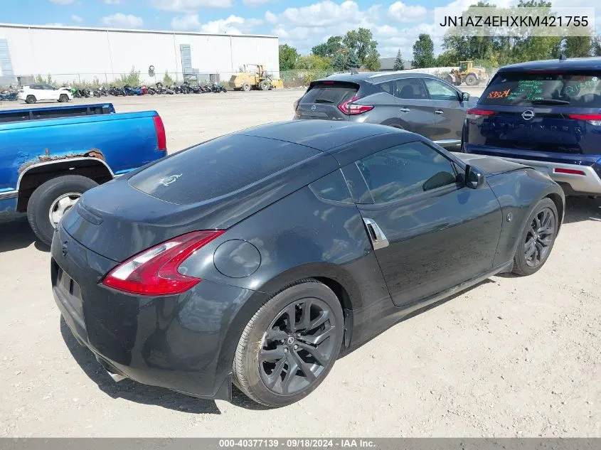 2019 Nissan 370Z VIN: JN1AZ4EHXKM421755 Lot: 40377139