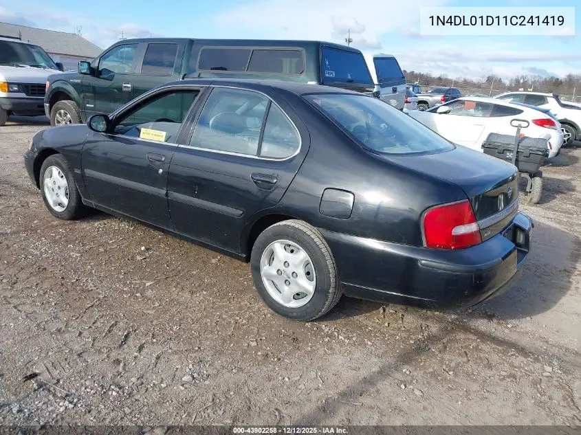 1N4DL01D11C241419 2001 Nissan Altima Gxe
