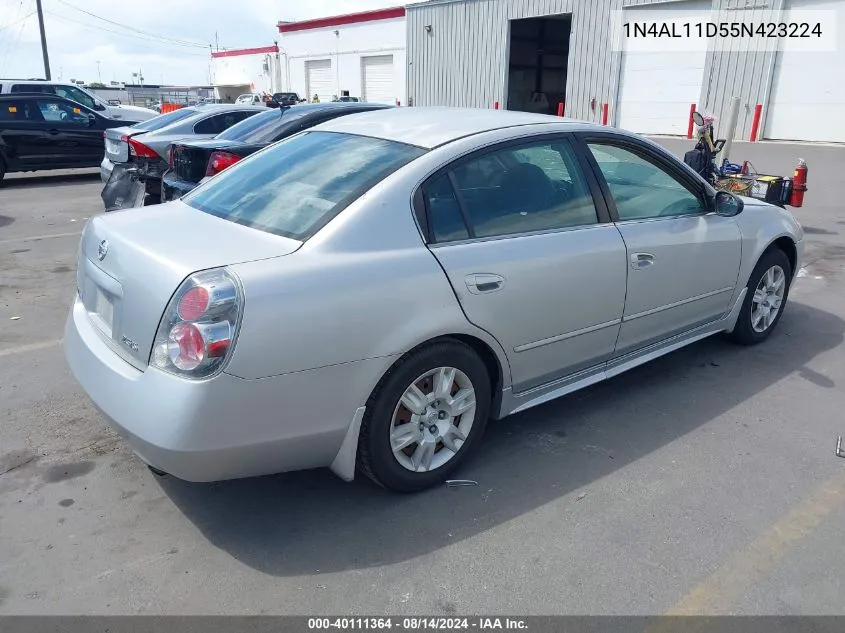 2005 Nissan Altima 2.5 S VIN: 1N4AL11D55N423224 Lot: 40111364