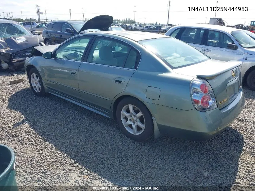 2005 Nissan Altima 2.5 S VIN: 1N4AL11D25N444953 Lot: 40191895