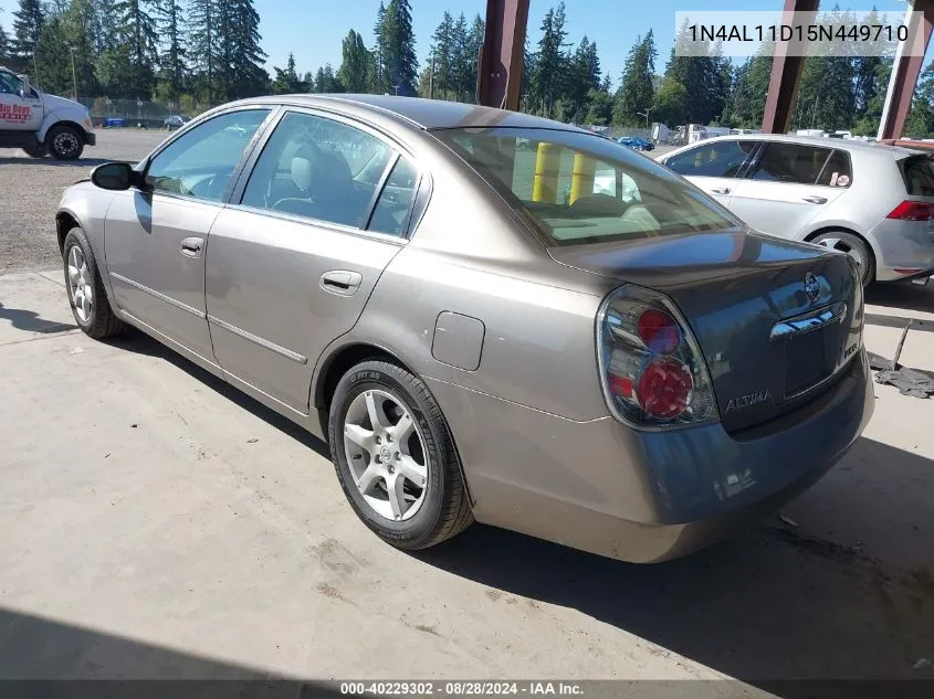 2005 Nissan Altima 2.5 S VIN: 1N4AL11D15N449710 Lot: 40229302