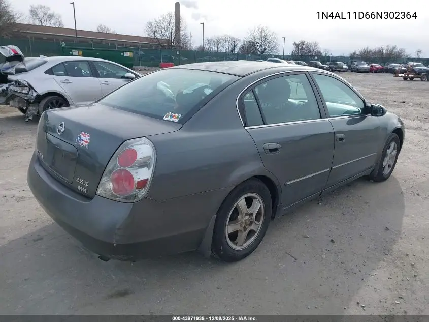 1N4AL11D66N302364 2006 Nissan Altima 2.5 S