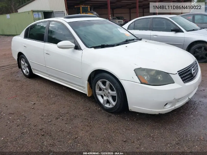 1N4BL11D86N410022 2006 Nissan Altima 3.5 Sl
