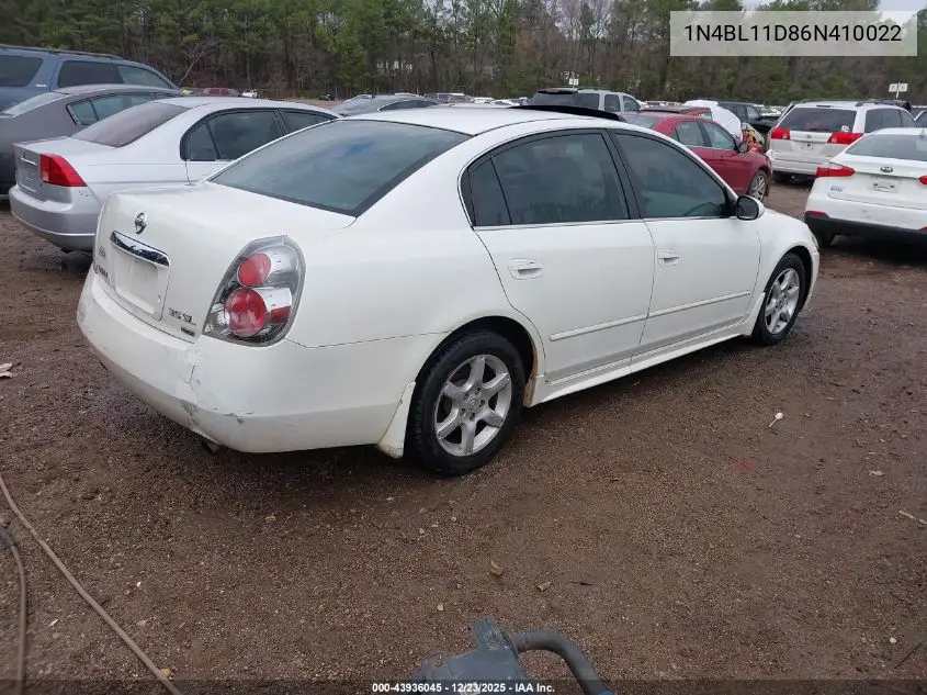 1N4BL11D86N410022 2006 Nissan Altima 3.5 Sl