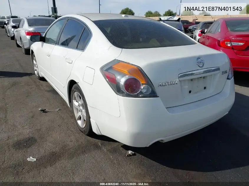1N4AL21E87N401543 2007 Nissan Altima 2.5 S