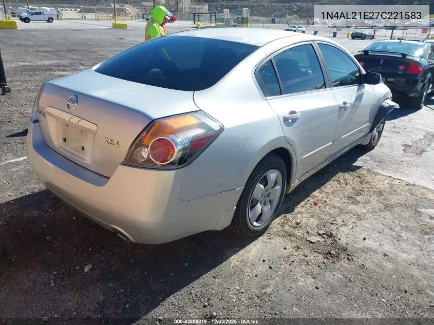 1N4AL21E27C221583 2007 Nissan Altima 2.5 S