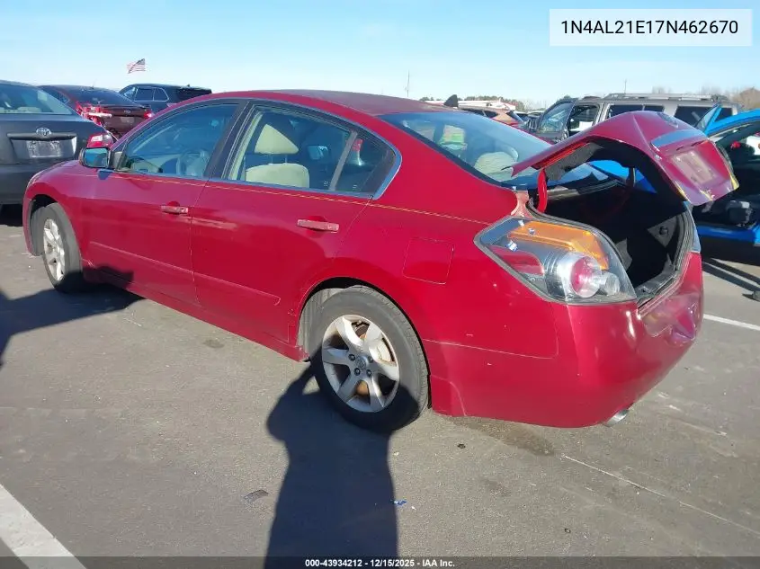 1N4AL21E17N462670 2007 Nissan Altima 2.5 S