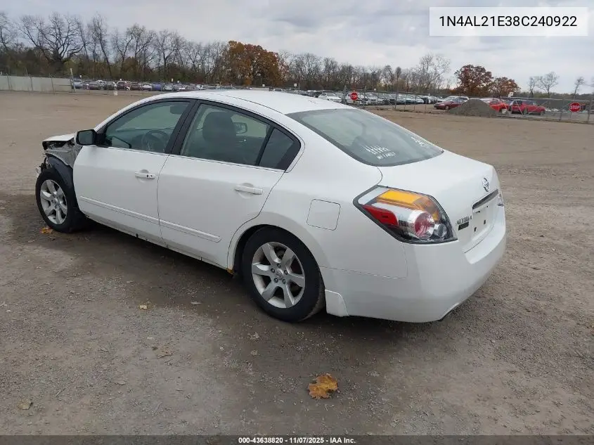 1N4AL21E38C240922 2008 Nissan Altima 2.5 S