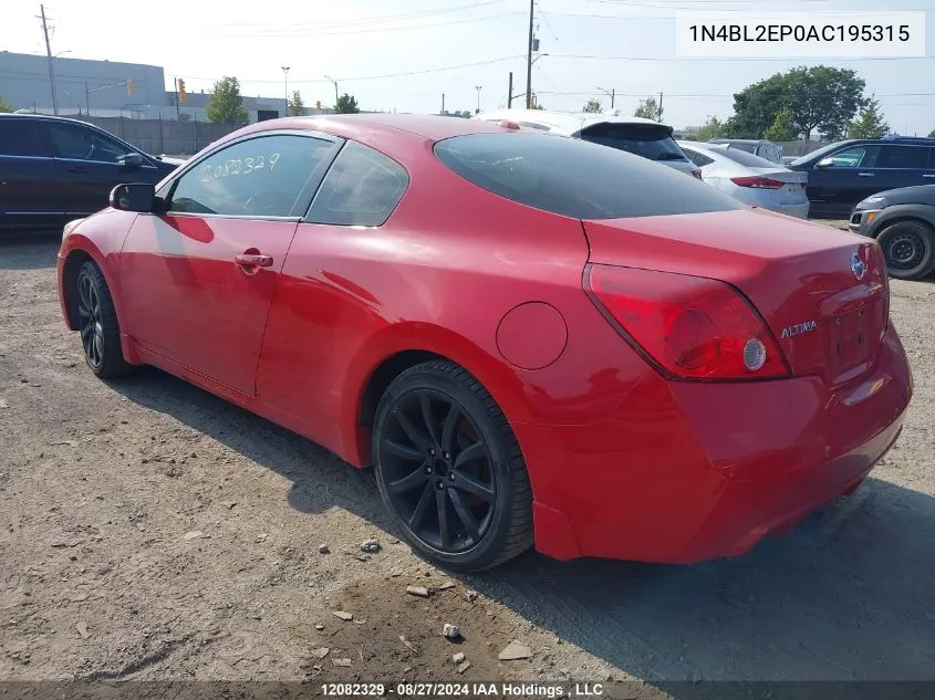 2010 Nissan Altima Sr VIN: 1N4BL2EP0AC195315 Lot: 12082329