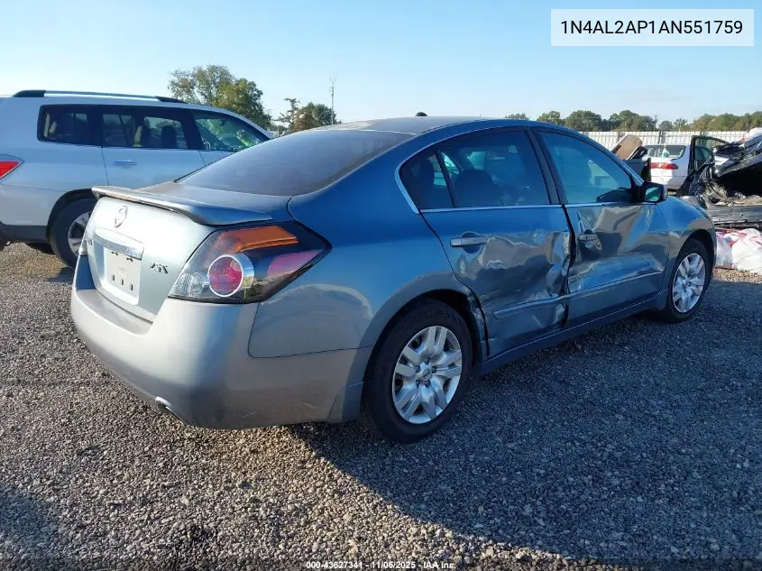 1N4AL2AP1AN551759 2010 Nissan Altima 2.5 S