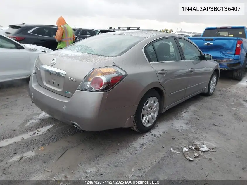 1N4AL2AP3BC136407 2011 Nissan Altima S