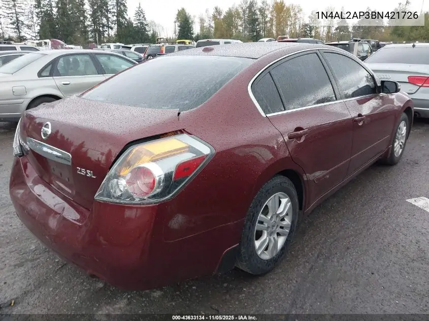 1N4AL2AP3BN421726 2011 Nissan Altima 2.5 S