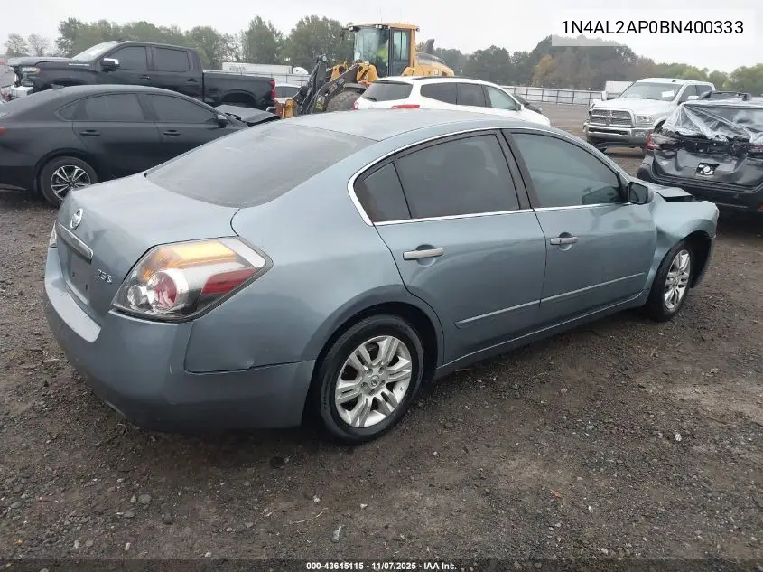 1N4AL2AP0BN400333 2011 Nissan Altima 2.5 S