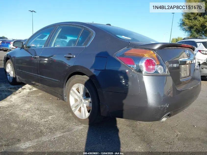 1N4BL2AP8CC151670 2012 Nissan Altima 3.5 Sr